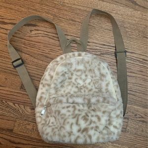 White leopard backpack back pack